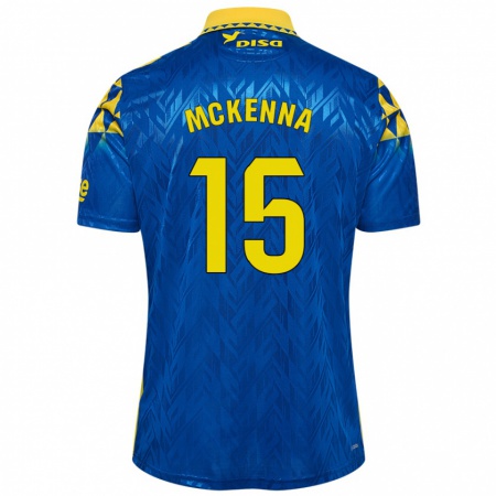 Kandiny Niño Camiseta Scott Mckenna #15 Azul Amarillo 2ª Equipación 2024/25 La Camisa Chile