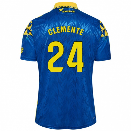 Kandiny Niño Camiseta Enrique Clemente #24 Azul Amarillo 2ª Equipación 2024/25 La Camisa Chile