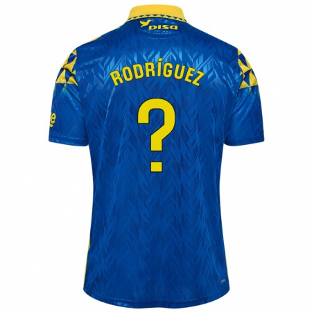 Kandiny Niño Camiseta David Rodríguez #0 Azul Amarillo 2ª Equipación 2024/25 La Camisa Chile