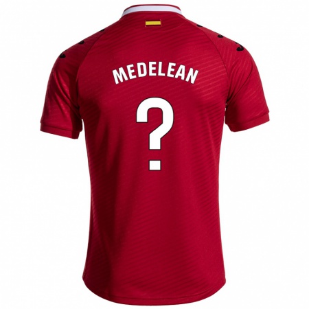 Kandiny Niño Camiseta Valentin Medelean #0 Rojo Oscuro 2ª Equipación 2024/25 La Camisa Chile