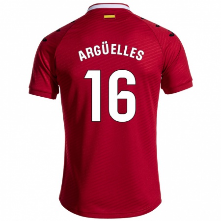 Kandiny Niño Camiseta David Argüelles #16 Rojo Oscuro 2ª Equipación 2024/25 La Camisa Chile