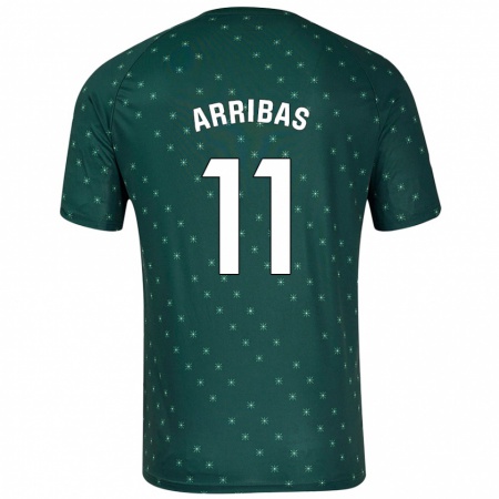 Kandiny Niño Camiseta Sergio Arribas #11 Verde Oscuro 2ª Equipación 2024/25 La Camisa Chile