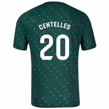 Kandiny Niño Camiseta Álex Centelles #20 Verde Oscuro 2ª Equipación 2024/25 La Camisa Chile