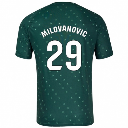 Kandiny Niño Camiseta Marko Milovanovic #29 Verde Oscuro 2ª Equipación 2024/25 La Camisa Chile