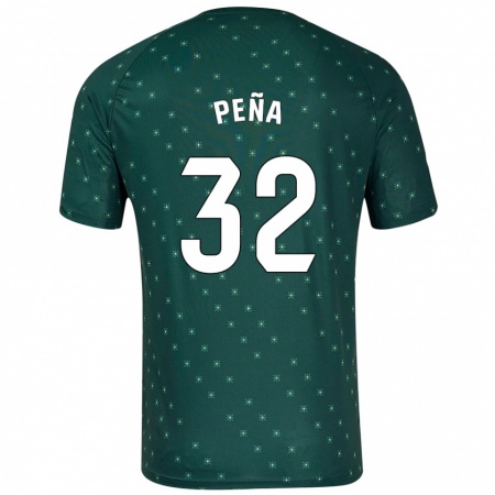 Kandiny Niño Camiseta Marcos Peña #32 Verde Oscuro 2ª Equipación 2024/25 La Camisa Chile