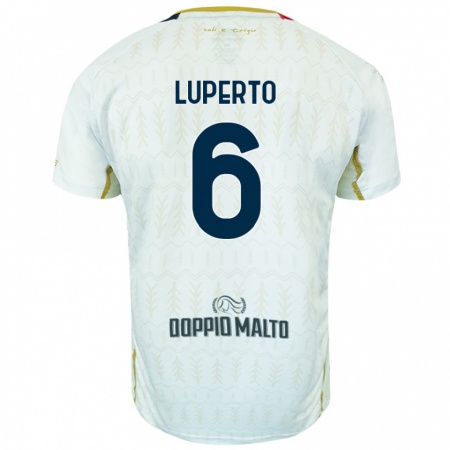 Kandiny Niño Camiseta Sebastiano Luperto #6 Blanco 2ª Equipación 2024/25 La Camisa Chile