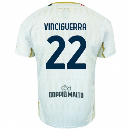 Kandiny Niño Camiseta Alessandro Vinciguerra #22 Blanco 2ª Equipación 2024/25 La Camisa Chile