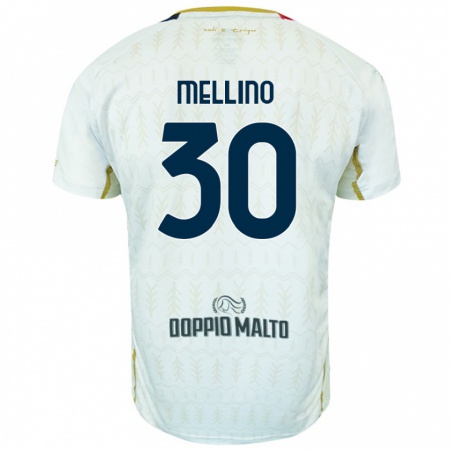 Kandiny Niño Camiseta Carlo Mellino #30 Blanco 2ª Equipación 2024/25 La Camisa Chile