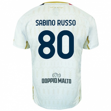 Kandiny Niño Camiseta Alessandro Sabino Russo #80 Blanco 2ª Equipación 2024/25 La Camisa Chile