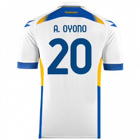 Kandiny Niño Camiseta Anthony Oyono #20 Blanco 2ª Equipación 2024/25 La Camisa Chile