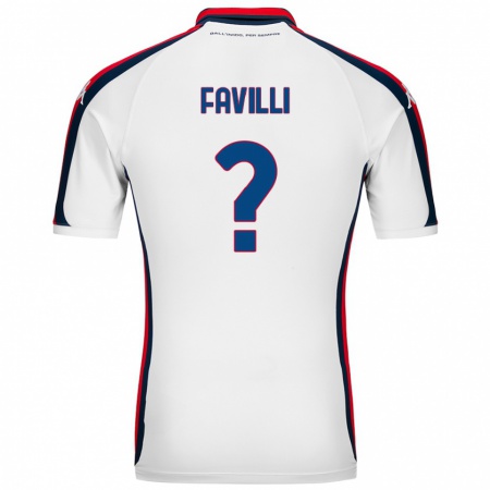 Kandiny Niño Camiseta Andrea Favilli #0 Blanco 2ª Equipación 2024/25 La Camisa Chile