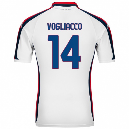 Kandiny Niño Camiseta Alessandro Vogliacco #14 Blanco 2ª Equipación 2024/25 La Camisa Chile