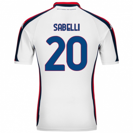 Kandiny Niño Camiseta Stefano Sabelli #20 Blanco 2ª Equipación 2024/25 La Camisa Chile