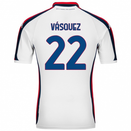 Kandiny Niño Camiseta Johan Vásquez #22 Blanco 2ª Equipación 2024/25 La Camisa Chile