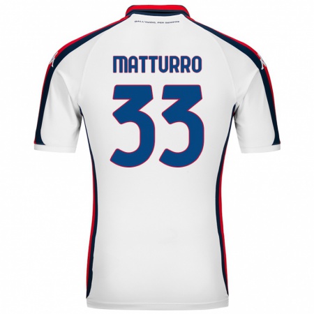 Kandiny Niño Camiseta Alan Matturro #33 Blanco 2ª Equipación 2024/25 La Camisa Chile