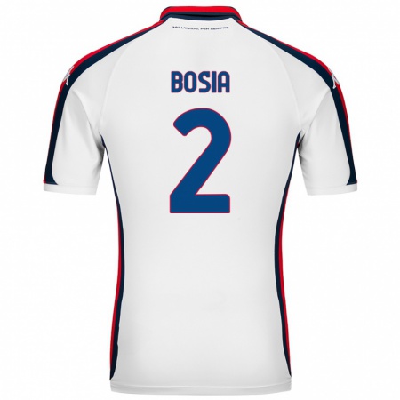 Kandiny Niño Camiseta Davide Bosia #2 Blanco 2ª Equipación 2024/25 La Camisa Chile