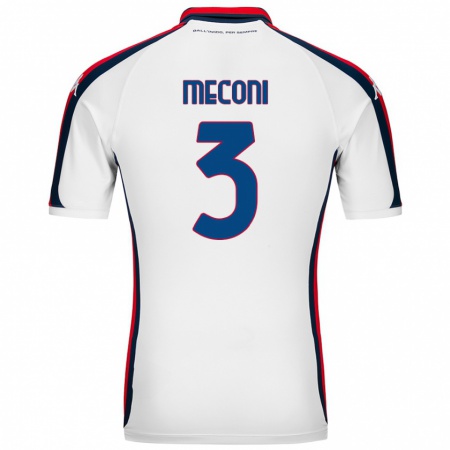 Kandiny Niño Camiseta Edoardo Meconi #3 Blanco 2ª Equipación 2024/25 La Camisa Chile