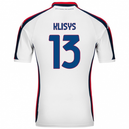 Kandiny Niño Camiseta Lukas Klisys #13 Blanco 2ª Equipación 2024/25 La Camisa Chile