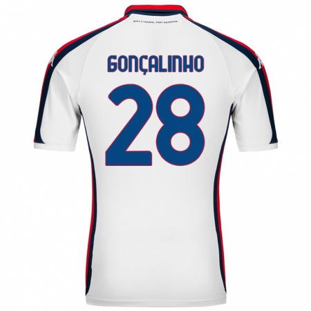 Kandiny Niño Camiseta João Gonçalinho #28 Blanco 2ª Equipación 2024/25 La Camisa Chile