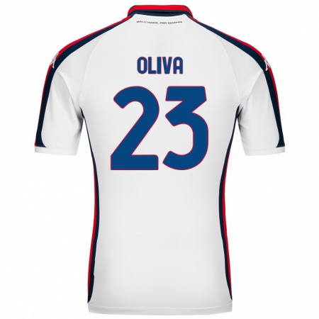 Kandiny Niño Camiseta Eleonora Oliva #23 Blanco 2ª Equipación 2024/25 La Camisa Chile