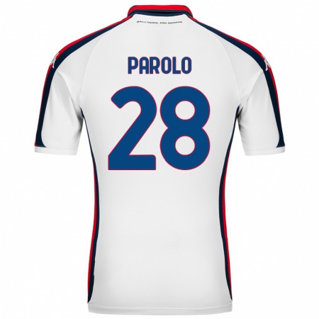 Kandiny Niño Camiseta Lucrezia Parolo #28 Blanco 2ª Equipación 2024/25 La Camisa Chile