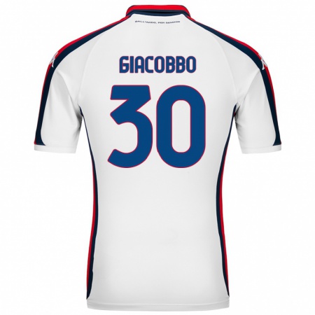 Kandiny Niño Camiseta Giulia Giacobbo #30 Blanco 2ª Equipación 2024/25 La Camisa Chile