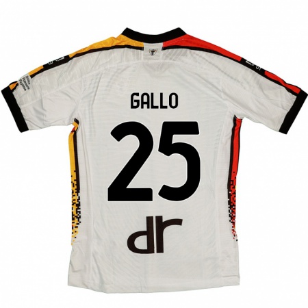 Kandiny Niño Camiseta Antonino Gallo #25 Blanco Negro 2ª Equipación 2024/25 La Camisa Chile