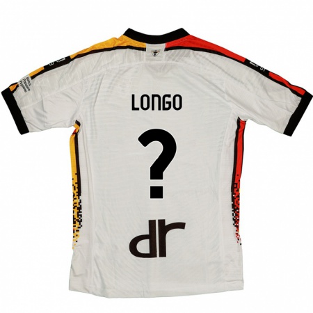 Kandiny Niño Camiseta Francesco Longo #0 Blanco Negro 2ª Equipación 2024/25 La Camisa Chile