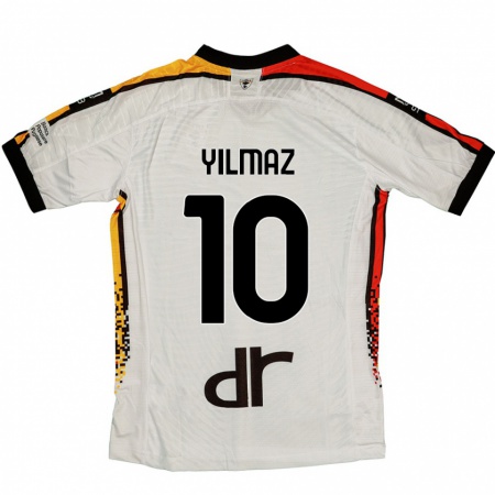 Kandiny Niño Camiseta Enes Yilmaz #10 Blanco Negro 2ª Equipación 2024/25 La Camisa Chile