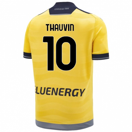 Kandiny Niño Camiseta Florian Thauvin #10 Dorado 2ª Equipación 2024/25 La Camisa Chile