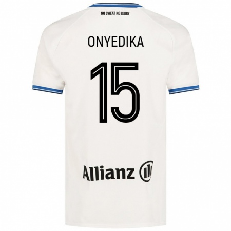 Kandiny Niño Camiseta Raphael Onyedika #15 Blanco 2ª Equipación 2024/25 La Camisa Chile