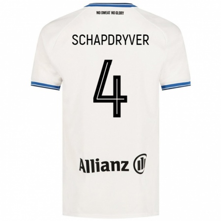 Kandiny Niño Camiseta Emely Schapdryver #4 Blanco 2ª Equipación 2024/25 La Camisa Chile