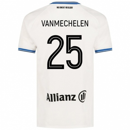 Kandiny Niño Camiseta Davinia Vanmechelen #25 Blanco 2ª Equipación 2024/25 La Camisa Chile