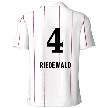 Kandiny Niño Camiseta Jairo Riedewald #4 Blanco Negro 2ª Equipación 2024/25 La Camisa Chile