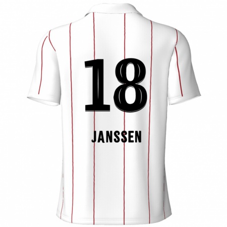 Kandiny Niño Camiseta Vincent Janssen #18 Blanco Negro 2ª Equipación 2024/25 La Camisa Chile