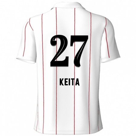 Kandiny Niño Camiseta Mandela Keita #27 Blanco Negro 2ª Equipación 2024/25 La Camisa Chile