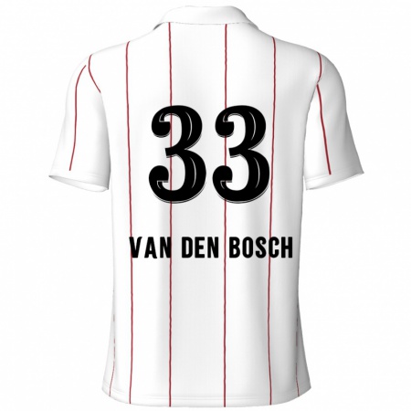 Kandiny Niño Camiseta Zeno Van Den Bosch #33 Blanco Negro 2ª Equipación 2024/25 La Camisa Chile