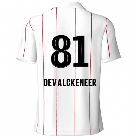 Kandiny Niño Camiseta Niels Devalckeneer #81 Blanco Negro 2ª Equipación 2024/25 La Camisa Chile