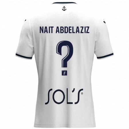 Kandiny Niño Camiseta Elias Naït Abdelaziz #0 Blanco Azul Oscuro 2ª Equipación 2024/25 La Camisa Chile