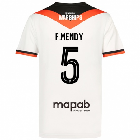 Kandiny Niño Camiseta Formose Mendy #5 Blanco 2ª Equipación 2024/25 La Camisa Chile