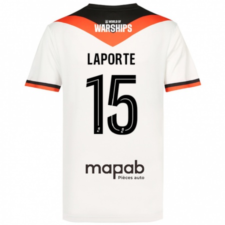 Kandiny Niño Camiseta Julien Laporte #15 Blanco 2ª Equipación 2024/25 La Camisa Chile