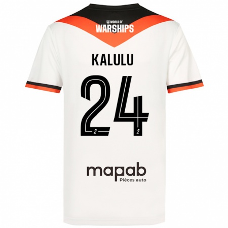 Kandiny Niño Camiseta Gédéon Kalulu #24 Blanco 2ª Equipación 2024/25 La Camisa Chile