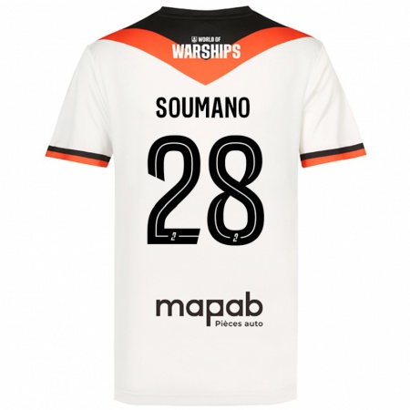 Kandiny Niño Camiseta Sambou Soumano #28 Blanco 2ª Equipación 2024/25 La Camisa Chile