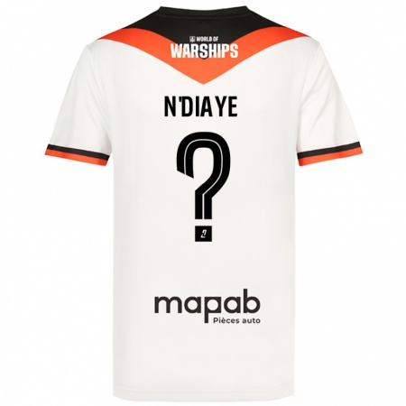 Kandiny Niño Camiseta Bassirou N'diaye #0 Blanco 2ª Equipación 2024/25 La Camisa Chile