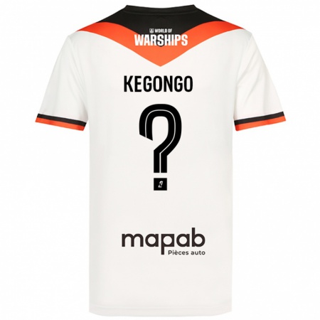 Kandiny Niño Camiseta Clarence Kegongo #0 Blanco 2ª Equipación 2024/25 La Camisa Chile