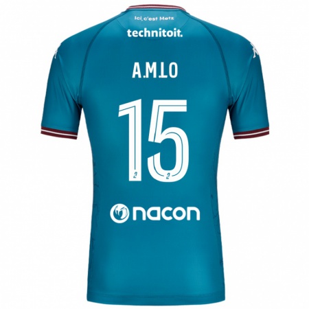 Kandiny Niño Camiseta Aboubacar Lô #15 Azul Petróleo 2ª Equipación 2024/25 La Camisa Chile