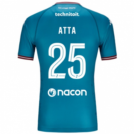 Kandiny Niño Camiseta Arthur Atta #25 Azul Petróleo 2ª Equipación 2024/25 La Camisa Chile