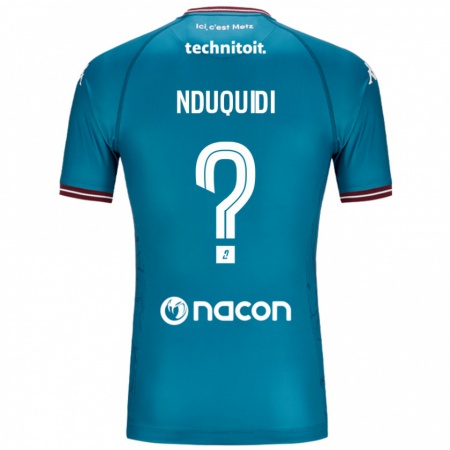 Kandiny Niño Camiseta Benjamin Nduquidi #0 Azul Petróleo 2ª Equipación 2024/25 La Camisa Chile