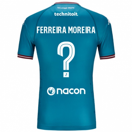 Kandiny Niño Camiseta Ruben Ferreira Moreira #0 Azul Petróleo 2ª Equipación 2024/25 La Camisa Chile