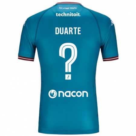 Kandiny Niño Camiseta Diego Duarte #0 Azul Petróleo 2ª Equipación 2024/25 La Camisa Chile